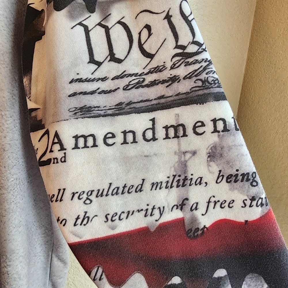 American Flag Graphic Grey Hooded Sweatshirt Size 3XL - Picture 9 of 12